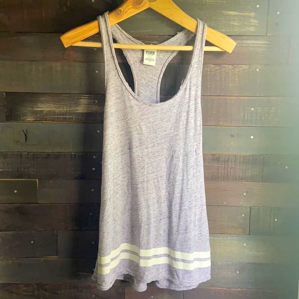 VS Pink distressed tank top size small